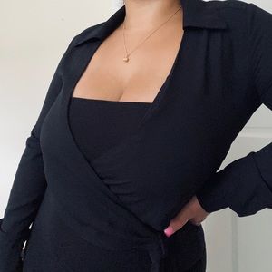 forever 21 Black wrap blouse